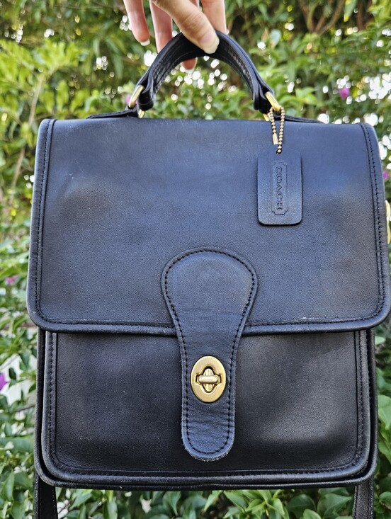 Coach Handbags - Vintage Coach Station Bag 5130 Black Leather Crossbody USA Pre 1994